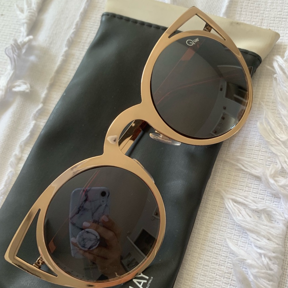 Quay Gold Cat Eye Sunglasses